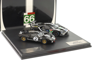 Ford 2 Cars Set GT40 MKII - Le Mans 1966 and 2019 1:43 Ixo Models