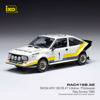 Škoda MTX 160 RS #1 Blahna/Schovánek Rally WM Rallye Šumava 1984 1:43 Ixo Models