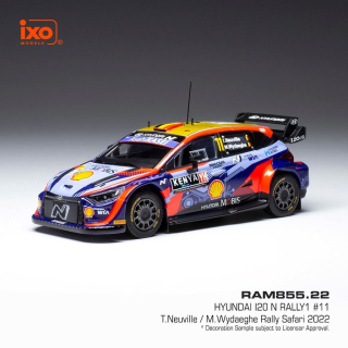 Hyundai i20 N Rally1 #11 Neuville/Wydaeghe WRC Safari Rally 2022 1:43 Ixo Models