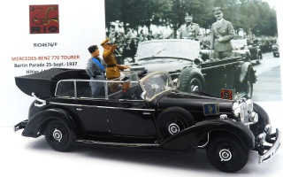 Mercedes 770 Berlin Parade September 1937 Hitler/Mussolini/2 Nazists 1:43 Rio Models