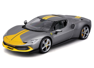 Ferrari 296 GTB metallic grey/yellow 1:18 Bburago