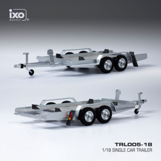 Přívěs pro přepravu aut - autotrailer silver 1:18 Ixo Models