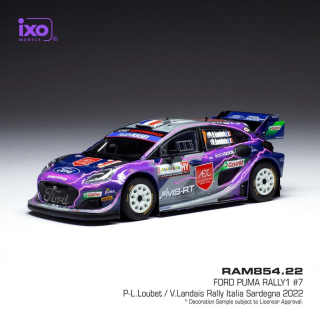 Ford Puma Rally1 #7 Loubet/Landais WRC Rallye Sardinien 2022 1:43 Ixo