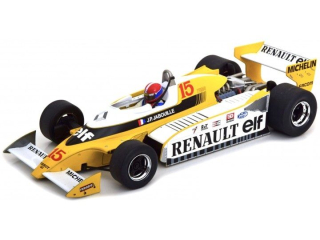 Renault F1 RS10 Team Renault Elf #15 J.P. Jabouille Pole Position and Winner France GP 1979 with Driver Figure 1:18 GP Replicas