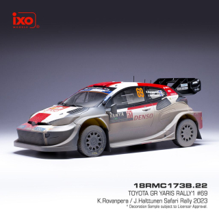 Toyota GR Yaris Rally1 Hybrid #69 Rovanperä/Halttunen Rallye WM Safari Rally 2023 1:18 Ixo Models