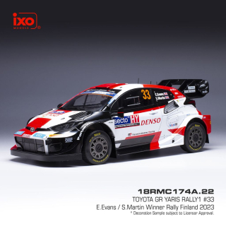 Toyota GR Yaris Rally1 Hybrid #33 Evans/Martin Rallye WM Rally Finland 2023 1:18 Ixo Models