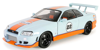 Nissan Skyline GT-R R34 1999 Gulf Oil 1:18 GreenLight