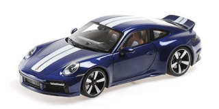 Porsche 911 992 Sport Classic 2022 blue metallic 1:18 Minichamps 