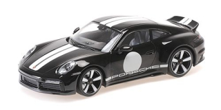 Porsche 911 992 Sport Classic 2022 black/stripe 1:18 Minichamps 