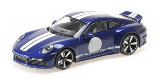 Porsche 911 992 Sport Classic 2022 blue metallic/stripe 1:18 Minichamps 