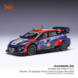 Hyundai i20 N Rally1 #11 Neuville/Wydaeghe Winner Central European Rally 2023 1:43 Ixo Models