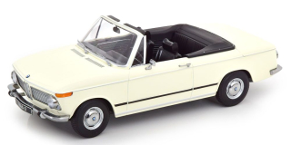 BMW 1600-2 Cabriolet 1968 with Removable Soft-Top white 1:18 KK Scale