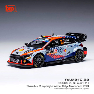 Hyundai i20 N Rally1 #11 Neuville/Wydaeghe WRC Rallye Monte Carlo 2024 1:43 Ixo Models