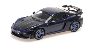 Porsche Cayman GT4 RS 2021 blue/blue wheels 1:43 Minichamps