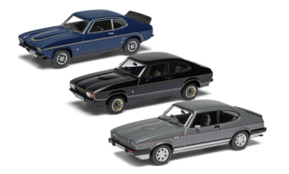 3 Cars Set - Ford Capri Sporting Trilogy RHD: MK I RS 2600 + MK II JPS + MK III 2.8 Injection 1:43 Vanguards