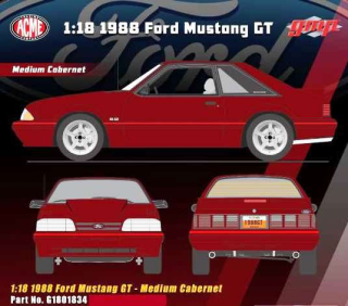 Ford Mustang GT 1988 medium cabernet 1:18 Acme Diecast