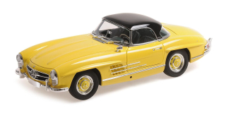 Mercedes-Benz 300 SL Roadster W198 1958 yellow/hardtop 1:18 Minichamps 