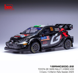 Toyota GR Yaris Rally1 Hybrid #33 Evans/Martin Rally Sweden 2024 1:18 Ixo Models 1:18 Ixo Models