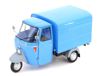 Piaggio APE P501 Van Closed 1979 blue with Showcase 1:18 Mitica