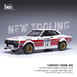 Toyota Celica 2000 GT #14 P-I.Walfriedsson/J.Jensen Rac Rally 1977 1:18 Ixo Models