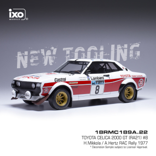 Toyota Celica 2000 GT #8 Mikkola/Hertz Rac Rally 1977 1:18 Ixo Models