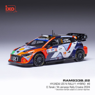 Hyundai i20 N Rally1 Hybrid #8 Tanak/Jarveoja RallyCroatia 2024 1:43 Ixo Models