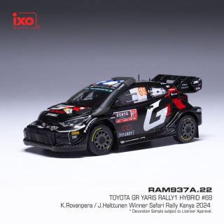 Toyota Yaris Rally 1 Hybrid #69 Rovanpera/Haltunnen Winner Safari Rally Kenya 2024 1:43 Ixo Models
