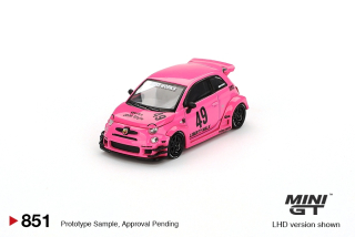 Fiat 595 Abarth LB-works 2024 Abas Works Pink 1:64 Mini GT