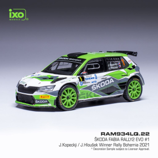 Škoda Fabia Rally2 EVO #1 Kopecky/Hlousek Winner Rally Bohemia 2021 1:43 Ixo Models