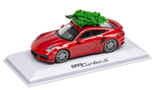 Porsche 911 Turbo S Christmas carmine red 1:43 Porsche Dealer Edition