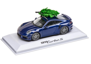 Porsche 911 Turbo S Christmas gentian blue 1:43 Porsche Dealer Edition