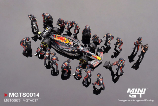 Red Bull Racing RB19 #1 Max Verstappen Japanese GP 2023 Pit Crew Set 1:64 Mini GT