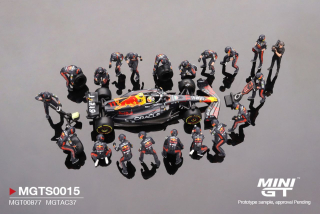 Red Bull Racing RB19 #11 Sergio Pérez Japanese GP 2023 Pit Crew Set 1:64 Mini GT