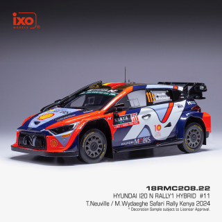 Hyundai i20 N Rally1 #11 Neuville/Wydaeghe WRC Safari Rallye Kenia 2024 1:18 Ixo Models
