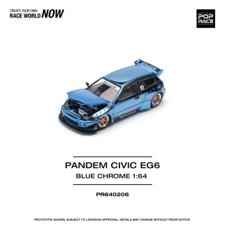 Pandem Civic EG6 chrome blue 1:64 Pop Race