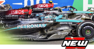 2 Cars Set - Mersedes-AMG Petronas F1 Team W15 E Performance 1-2 Finish Russel/Hamilton Las Vegas GP 2024 1:43 Minichamps