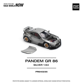 Toyota GR86 Pandem silver 1:64 Pop Race