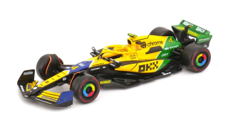 McLaren MCL 38 #4 L.Norris 4th Monaco GP Senna 30th Anniversary Livery 2024 1:43 Bburago