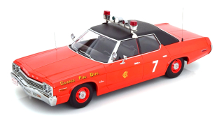 Dodge Monaco #7 Chicago Fire Engine Department 1974 red/black 1:18 KK Scale