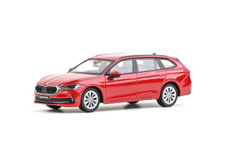 Škoda Superb IV Combi 2023 červená carmine metalíza 1:43 Abrex