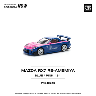 Mazda RX7 Re-Amemiya Blue/Pink 1:64 Pop Race
