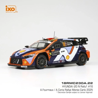 Hyundai i20 N Rally1 #16 A.Fourmaux/A.Coria Rally Monte-Carlo 2025 1:18 Ixo Models