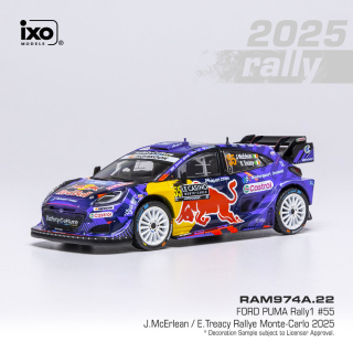 Ford Puma Rally1 #55 McErLean/Treacy Rally Monte-Carlo 2025 1:43 Ixo Models