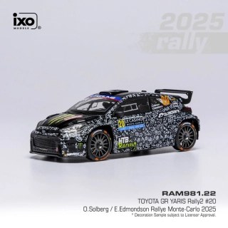 Toyota GR Yaris Rally2 #20 Solberg/Edmondson Rally Monte-Carlo 2025 1:43 Ixo Models