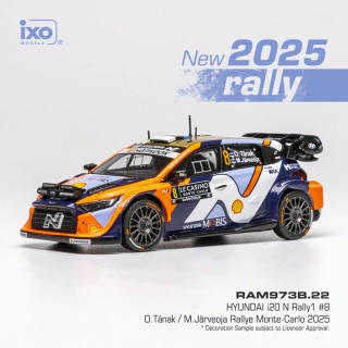 Hyundai i20 N Rally1 #8 Tänak/Järveoja Rally Monte-Carlo 2025 1:43 Ixo Models