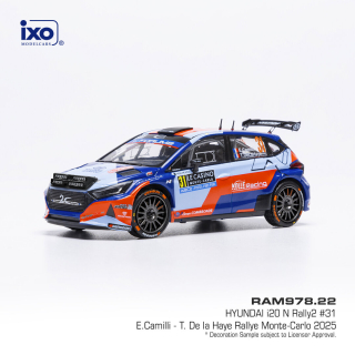 Hyundai i20 N Rally2 #31 Camilli/De la Haye Rally Monte-Carlo 2025 1:43 Ixo Models