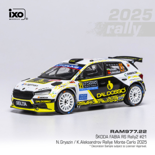 Škoda Fabia RS Rally2 #21 Gryazin/Aleksandrov Rally Monte-Carlo 2025 1:43 Ixo Models