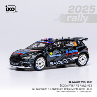 Škoda Fabia RS Rally2 #23 Greensmith/Andersson Rally Monte-Carlo 2025 1:43 Ixo Models
