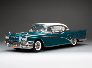 Buick Limited Riviera coupe *platinum collection* 1958 glacier white/dark turquoise poly 1:18 Sun Star