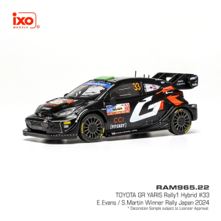 Toyota GR Yaris Rally1 Hybrid #33 Rally WM Rally Japan 2024 1:43 Ixo Models
